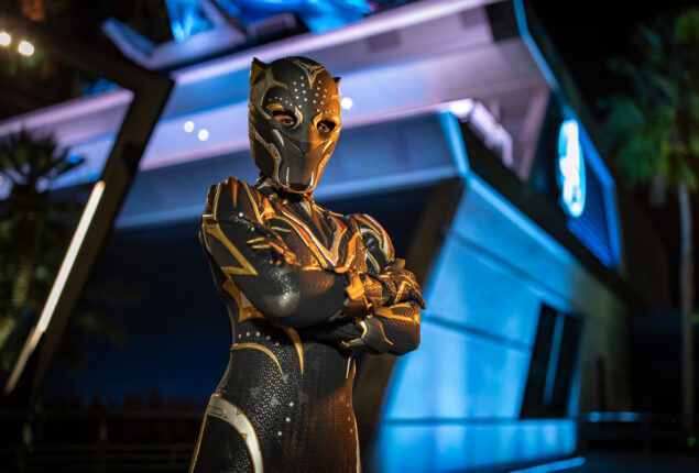 New Black Panther visits the Avengers campus at Disneyland