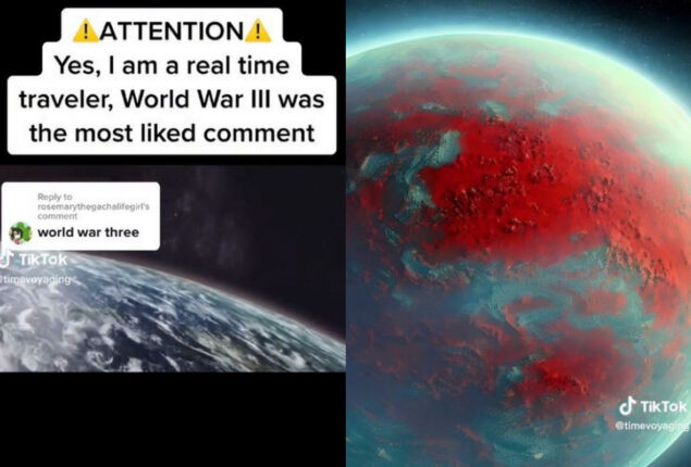 Time traveller says to have World War III start and end pictures