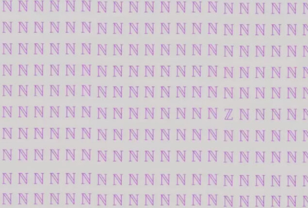 Eye-Testing Optical Illusion: Find Z among Ns