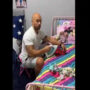 Ironing his daughter’s doll clothes is hilarious. Watch