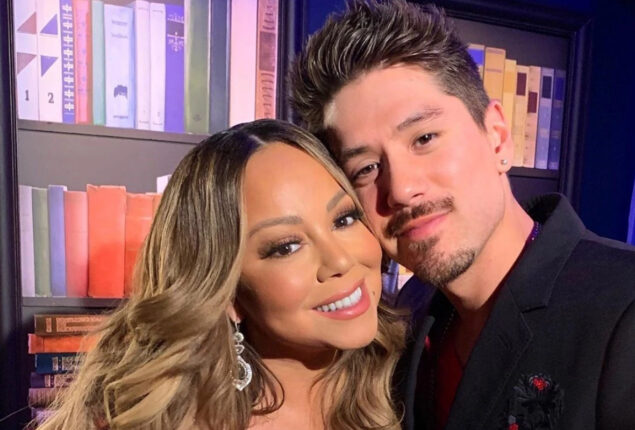 Bryan Tanaka and Mariah Carey strolled around NYC in similar leather coats