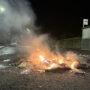 Firefighters and police uses fireworks and petrol bombs in Scotland