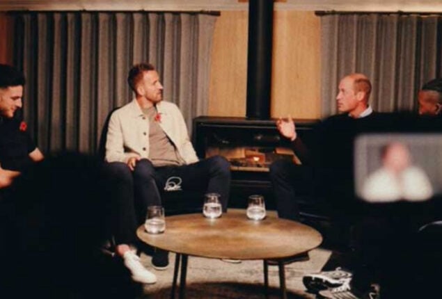 Prince William shares pic with England footballers Harry Kane and Declan Rice