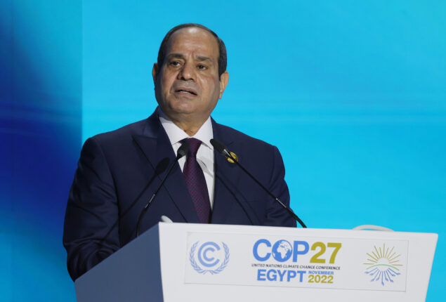 The Egypt’s president demands to end to the war in Ukraine, at major climate conference