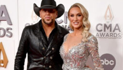 Jason Aldean and Brittany Aldean presented a united front at the CMA Award