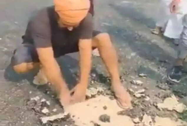 Pilibhit man break 3.8 crore road with bare fist to expose corruption