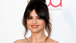 Selena Gomez accepts an award for mental health awareness