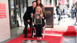 Christina Applegate sobs during her speech at the Hollywood Walk of Fame ceremony