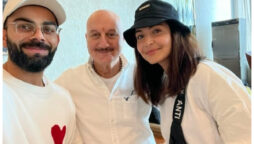 Anushka Sharma, Virat Kohli meet Anupam Kher at Mumbai airport
