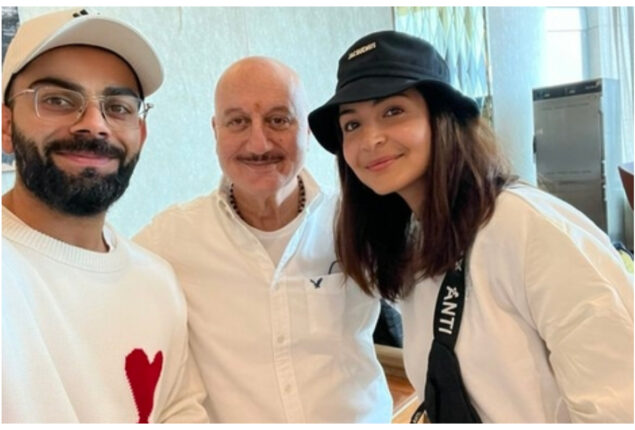 Anushka Sharma, Virat Kohli meet Anupam Kher at Mumbai airport