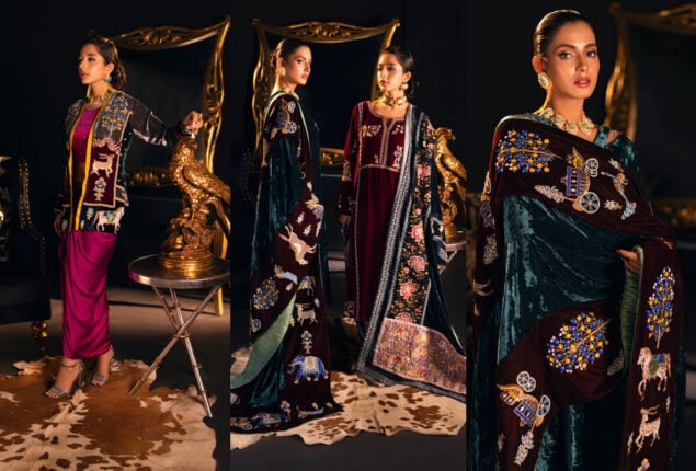 Pakistani models warm-up the internet with latest velvet winter collection 2022