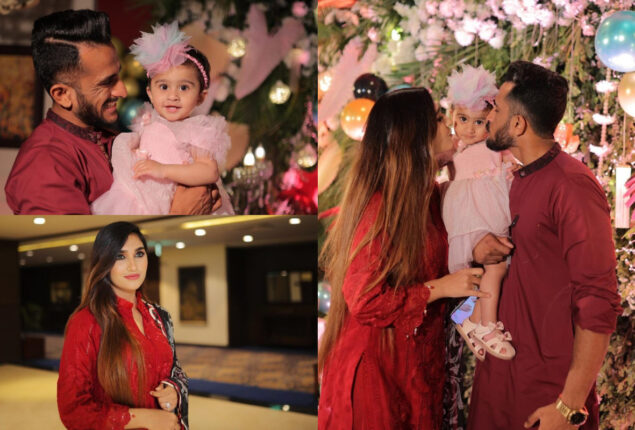 Adorable pictures of Hassan Ali with wife Samiya and daughter