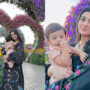 Beautiful clicks of Sarah Khan with her cute daughter Alyana Falak