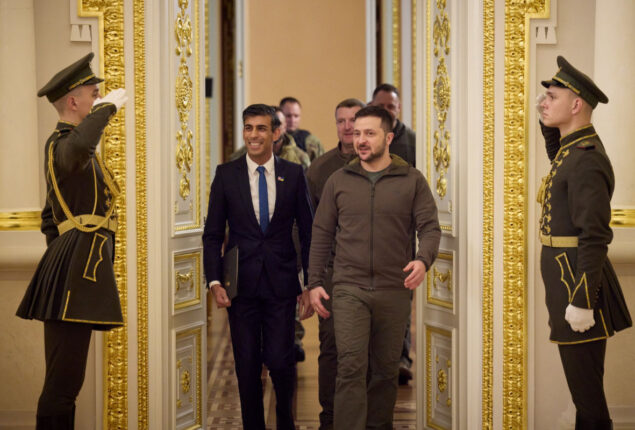 President Zelensky receives visit from Rishi Sunak in Kiev