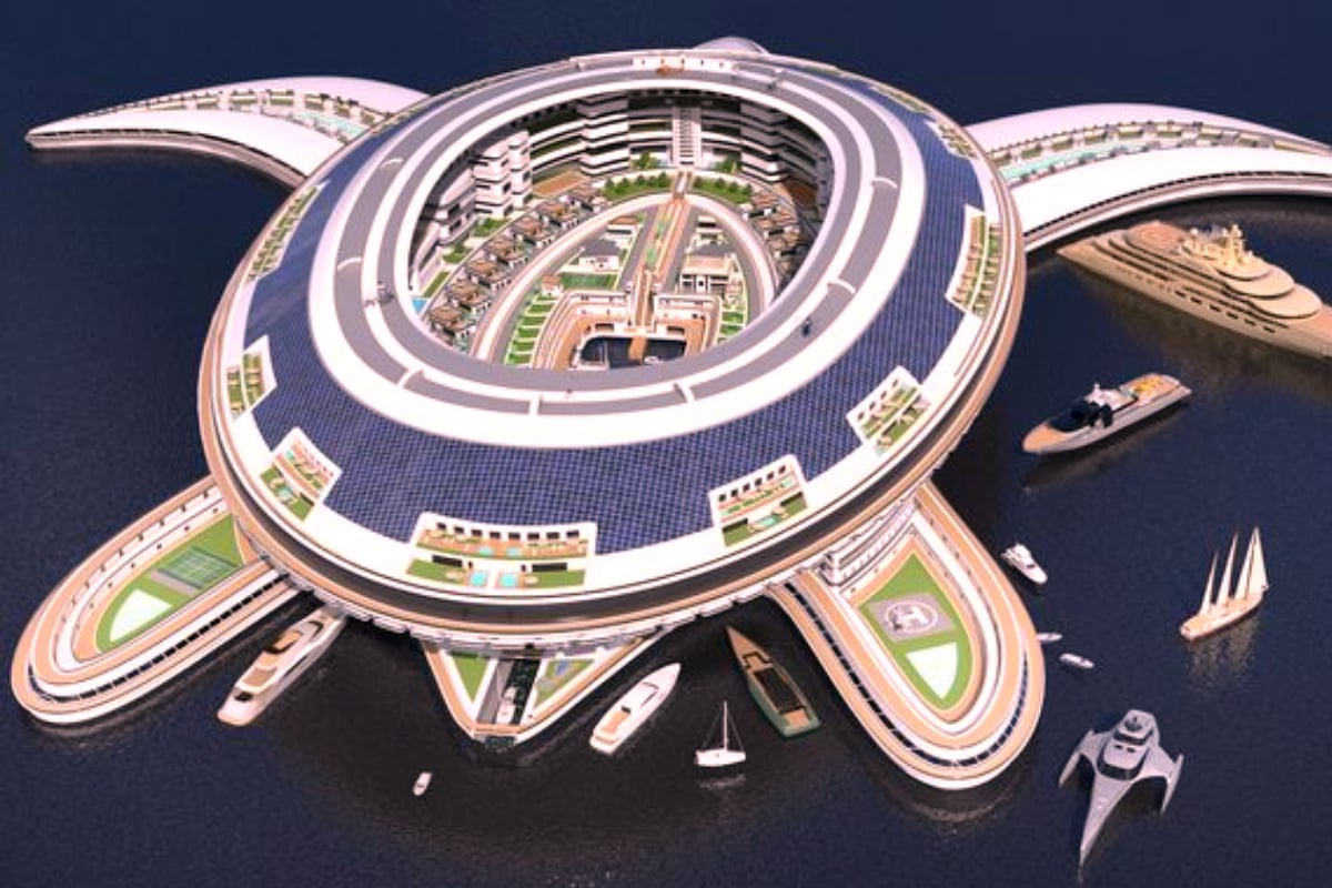 turtle-shaped floating city