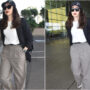 Karisma Kapoor looks stylish and semi-formal at the Airport