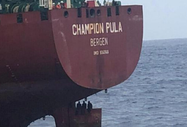 Stowaways discovered by the Spanish coast guard on ship’s rudder