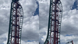 Viral video shows 110-foot-drop rollercoaster on US mountain