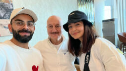 Anupam Kher meets Anushka Sharma and Virat Kohli in Mumbai