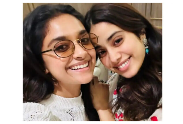 Keerthy Suresh and Janhvi Kapoor bump into each other in Hyderabad