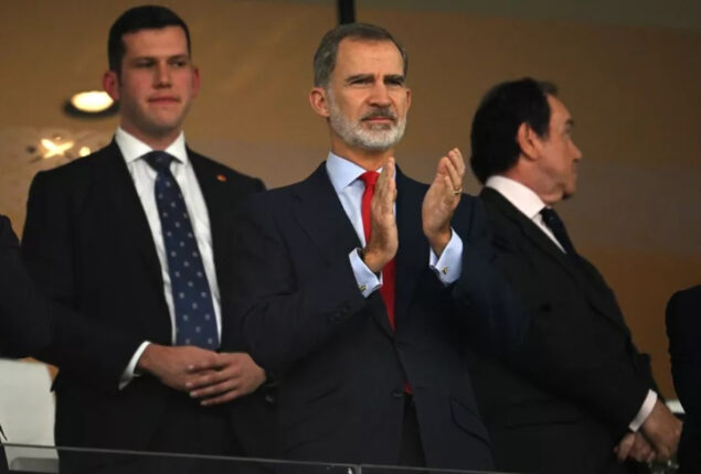 King Felipe of Spain Roots for National Team at World Cup