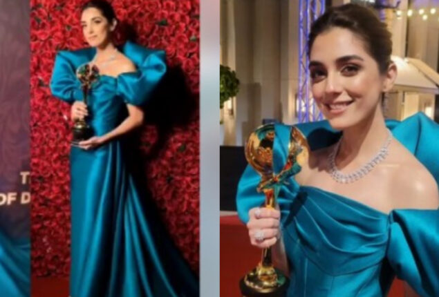 Maya Ali receives “Pakistani Actress of The Year” award at DIAFA