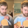 Man putting baby to sleep on guitar is perfect timeline cleaner
