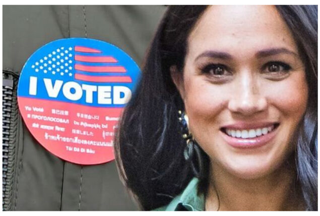 Meghan Markle votes in the midterm elections in California and shares a “I voted” sticker