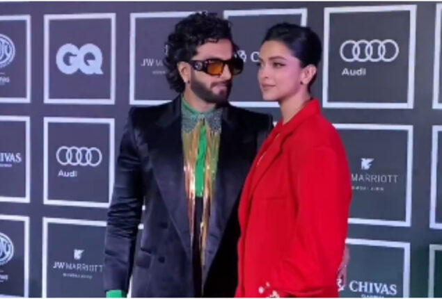 Deepika Padukone and Ranveer Singh attend an award show