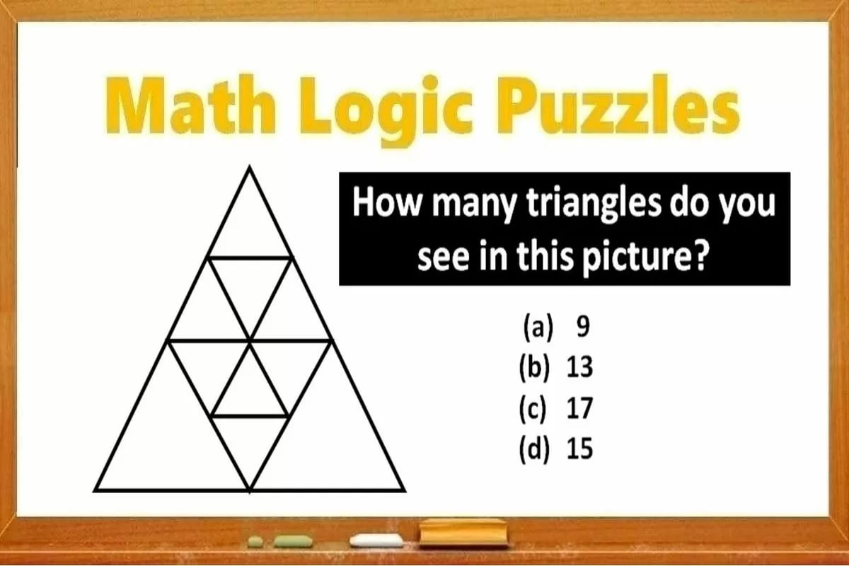 Math Riddles How many triangles can you count in this picture?