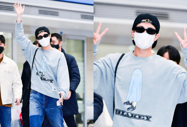 BTS RM arrives at Incheon International Airport in his casual manner