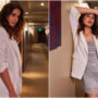 Nargis Fakhri looks very hot in a silver shimmer dress
