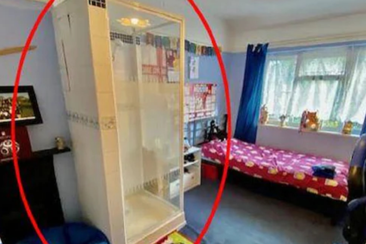 shower in bedroom