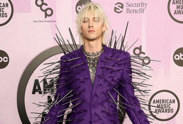 Machine Gun Kelly’s Spiked Purple Suit at 2022