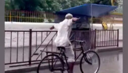 Elderly man doing stunts on his bicycle: Viral Video