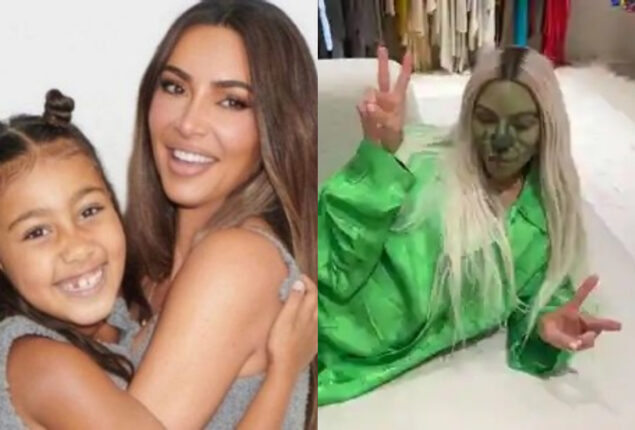 Kim Kardashian’s daughter transforms her mother into Grinch