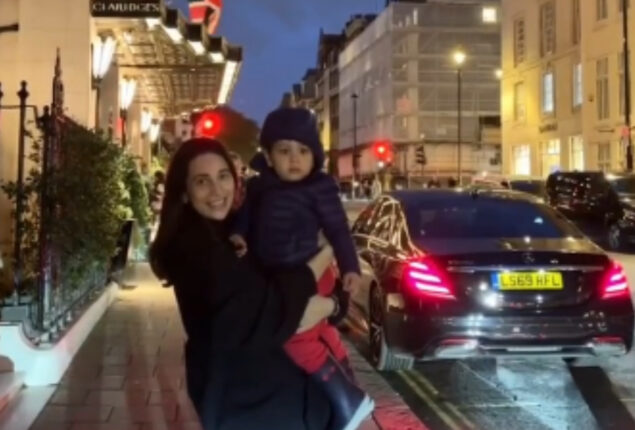 Jehangir Ali Khan explores streets of London with aunt Karisma
