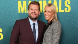 James Corden was all smiles as he steps out with wife Julia Carey