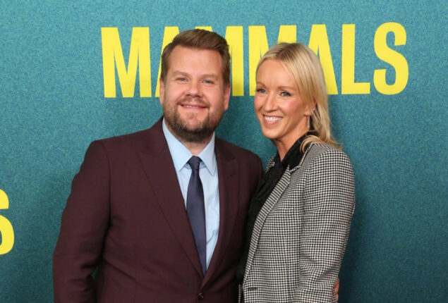 James Corden was all smiles as he steps out with wife Julia Carey