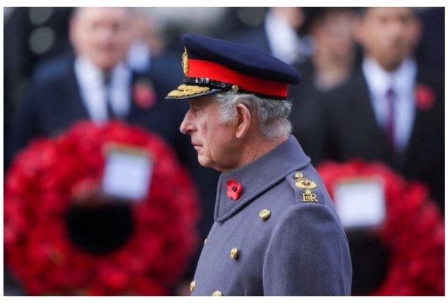 King Charles leads the Remembrance Day silence for the first time