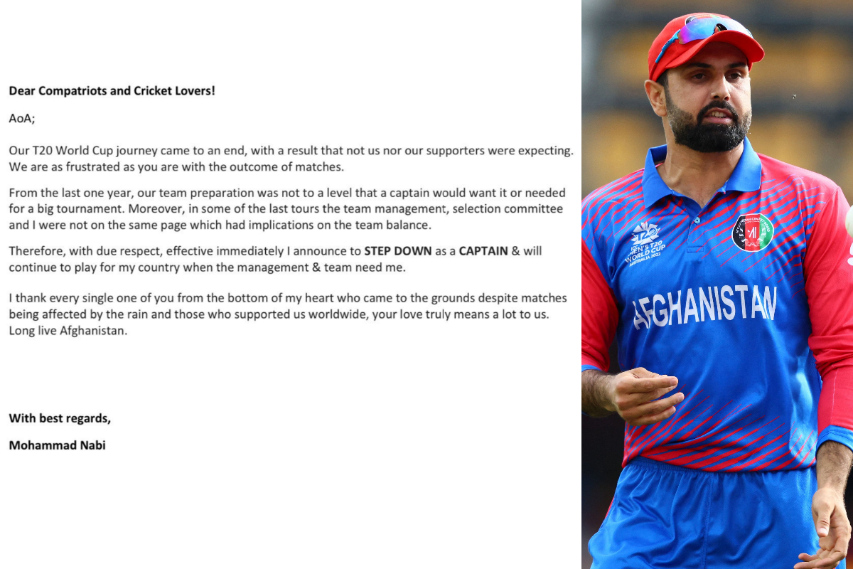 As a result of Afghanistan's defeat over Australia, Mohammad Nabi resigns as captain