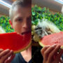 Viral video: Man feeding pet iguana watermelon