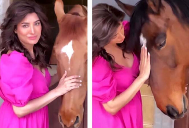 Mehwish Hayat’s cuddling pictures with her horse goes viral