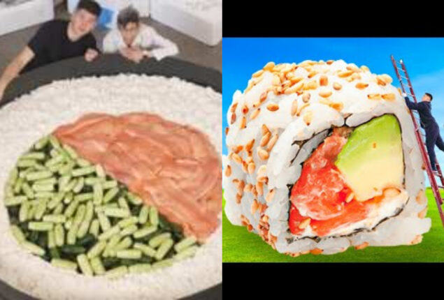 TikTok chefs set a world record with a 1,360 kilograms sushi roll