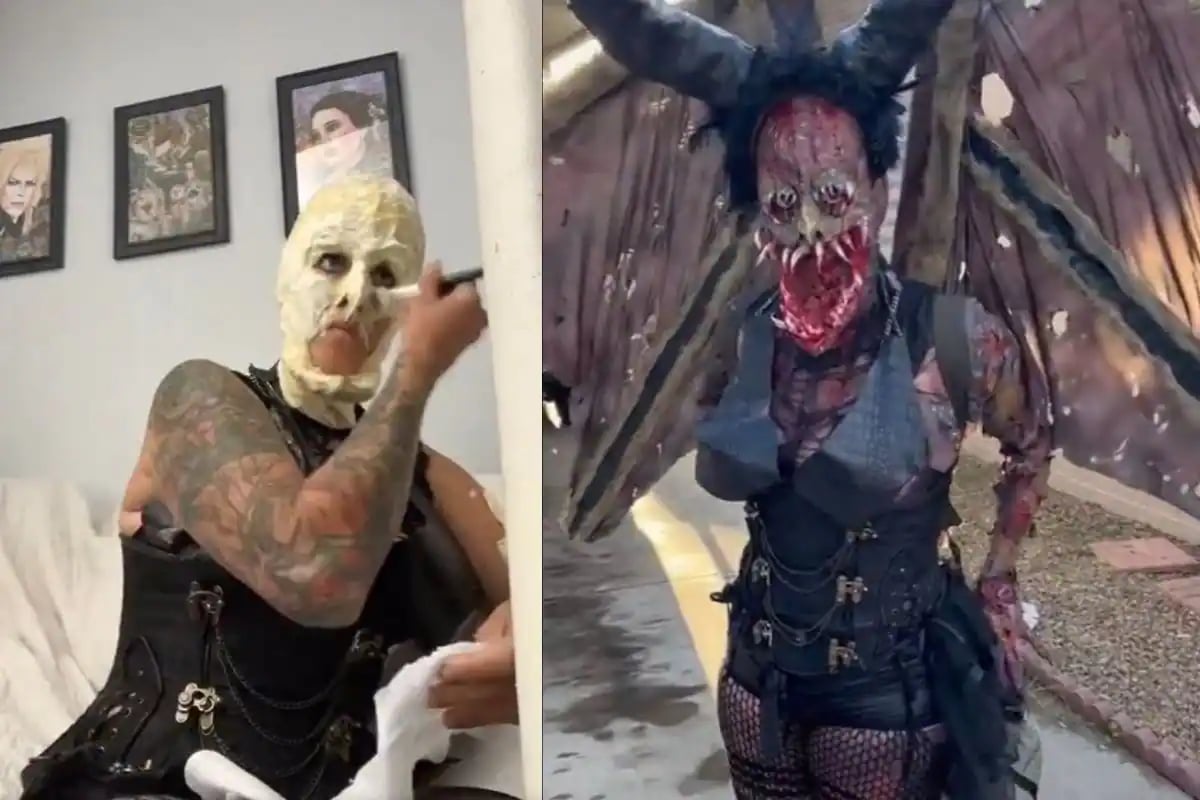 Woman Makes Halloween Monster