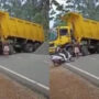 Scooty-riding woman hits a parked truck in this hilarious video