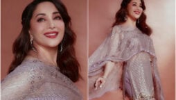 Madhuri’s lilac & gold Tarun Tahiliani sharara set is wedding-ready