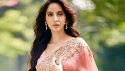 Nora Fatehi spotted in Qatar stadium during football match
