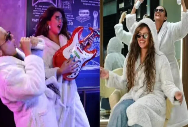 Priyanka Chopra dances to Mithun Chakraborty song in bathrobe