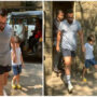 Saif Ali Khan holds son Taimur Ali Khan’s hand as they step out
